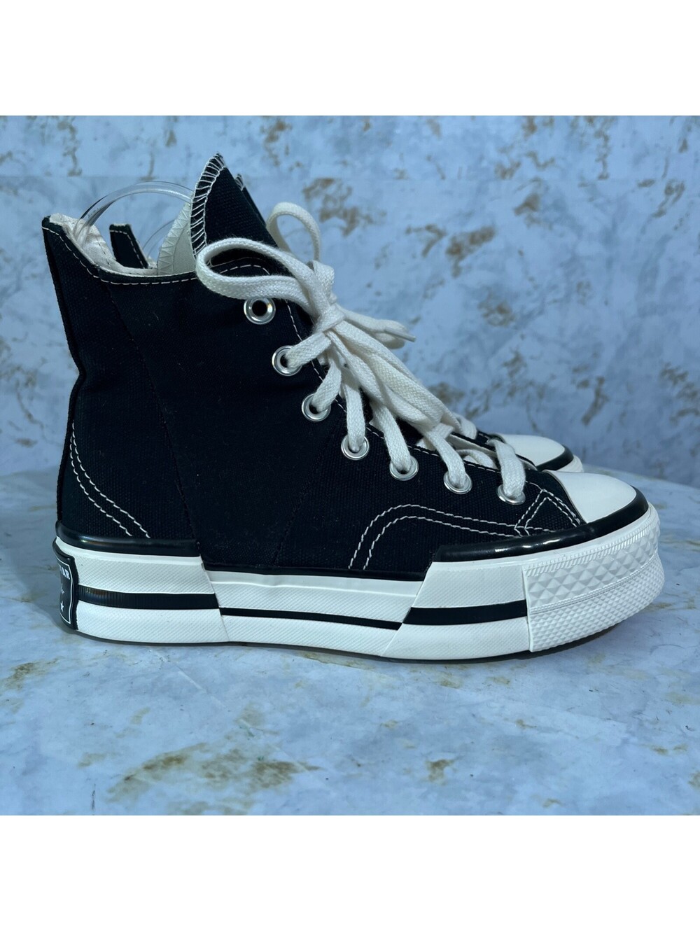Converse Chuck 70 Plus Womens Size 5 Shoes Black White High Top Platform Sneaker